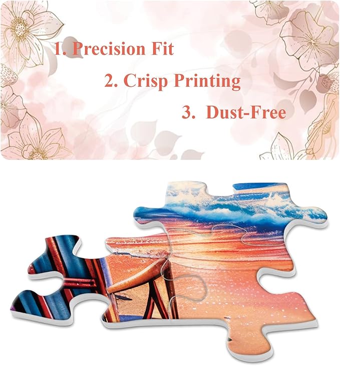 Summer Beach Ocean Puzzle 1000 Piece for Adults, Hawaii Nature Sunset Scenery Jigsaw Puzzle, Outdoor Camping Sailboat Puzzle