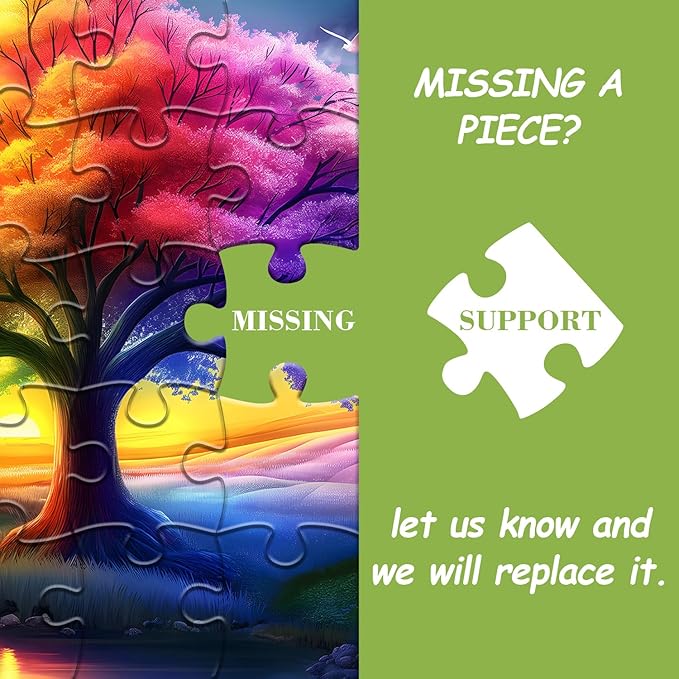 Rainbow Tree of Life Puzzles for Adults 1000 Pieces, Colorful Landscape Gradient Jigsaw Puzzle, Tree Nature Puzzle Scenery