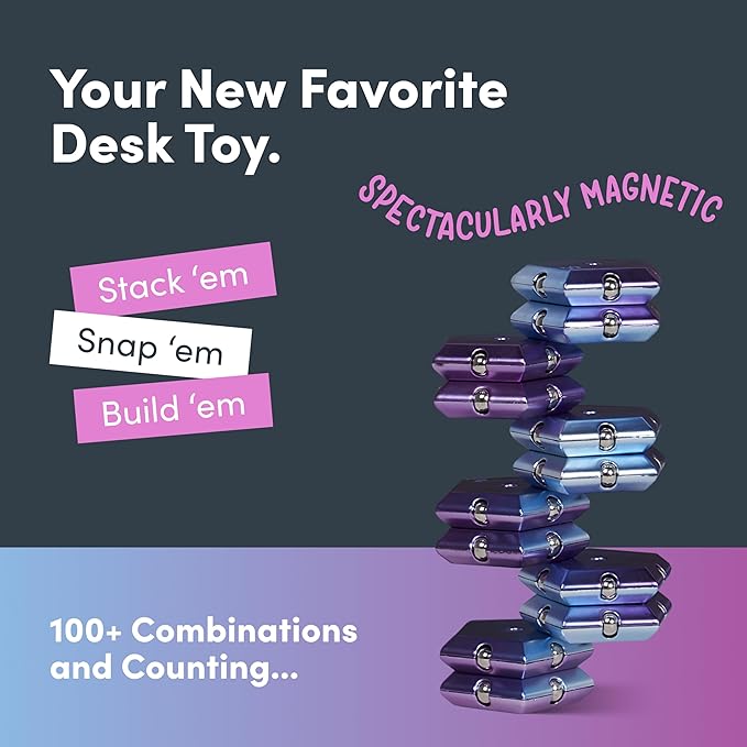 Speks Geode Magnetic Fidget Toy | Sensory Desk Toy for Adults & Teens 14+ | Stress Relief Gift | Sphere, Purple