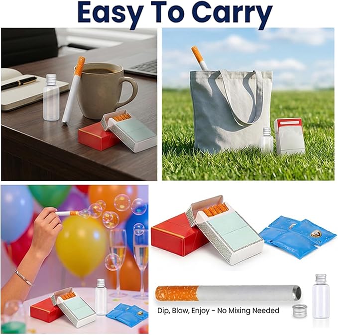 Box Bubble Toy,Blowing Fake Bubbles Pack Blower Blow Sticks Liquid Relaxation Birthday Christmas Party Gift,Funny Mini Bubble Box Stick Toy for Men Women,Outdoor Bubble Makers Toys (C)