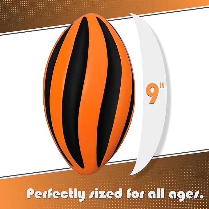 Spiral Foam Football - Soft Foam Football for Kids - 9 Inches - American Football - 1 Each