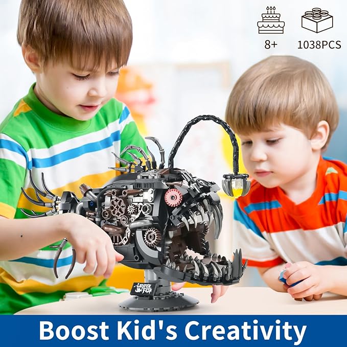 Mechanical Fish Building Sets,Ocean Animal Collection Toy,Adults Home or Office Decor,STEM Building Gift for Teens Boys and Girls 8-14 (1038PCS)
