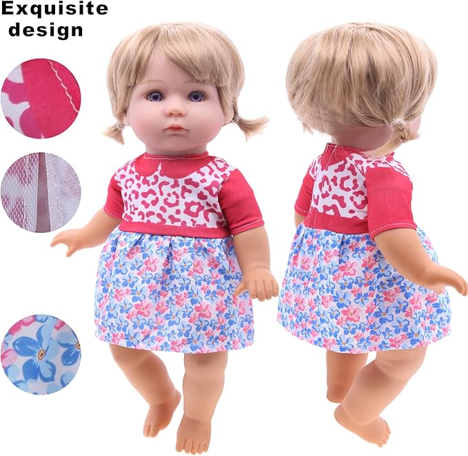 Alive Doll Clothes & Accessories - Baby Doll Dresses, 6 Sets for 12-13" in Inch Girl Dolls