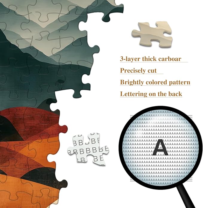 Puzzles for Adults 1000 Piece Jigsaw Puzzles with Letters on Back Warm Earthy Tone Cycling Artwork for Minimalist & Boho Home Decor 27.56 x 19.7 inches