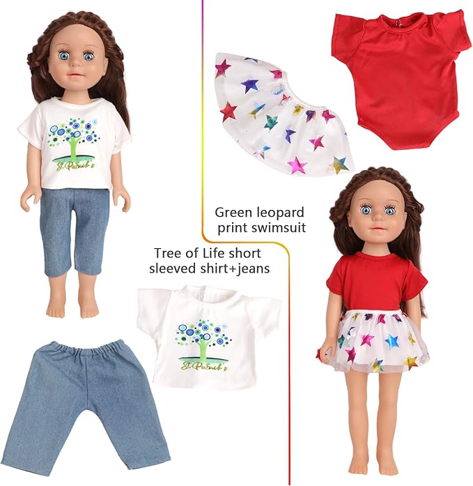 10 Sets of 18 Inch American Doll Clothes, Including 10 of Doll Clothing Dress Outfits for Gift Dolls, Birthday Gifts for Kids