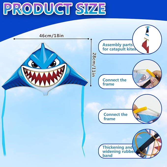 YongnKids 6 Pack Mini Kite for Boys Girls Age 3-5 4-8, Finger Launcher Kites Easy to Fly Ejection Flying Toys Kite for Kids Teens Ages Beach Park Backyard Outdoor Sports
