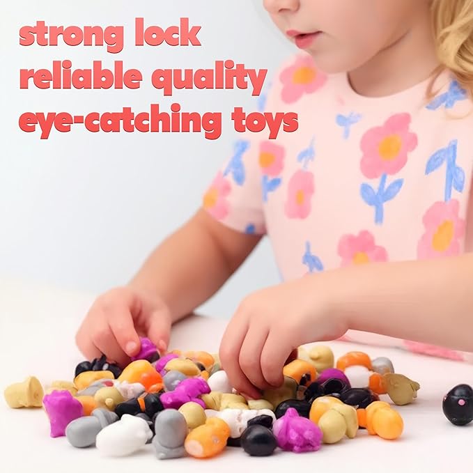 Entervending Farm Animals Figurine Toys in Capsule - 100 Pcs -1.1 Inch Plastic Capsules with Assorted Animals Mini Figurines for Kids - Easter Basket Stuffers - Toy Vending Machine Refill