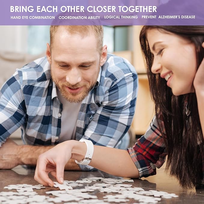 MOMIBOOK 1000 Piece Puzzle for Adults Jigsaw Puzzles of Lakeside Evening Breeze, Twinkle Laminate Painting Image Challenging Hard Impossible Puzzle Unique Funny Party Christmas Birthday Gifts