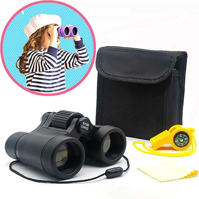 Binoculars for Kids Best Gifts for 3-12 Years Boys Girls High-Resolution Optics Shockproof Mini Kids Binoculars Toys Folding Small Telescope for Bird Watching Camping Outdoor Play