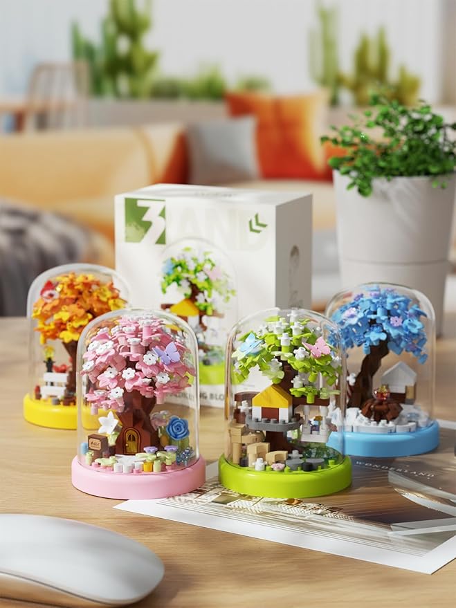 Tree House 4 Set Tree House Bonsai Tree House Building Toy Flowers Set Ideas Building Blocks Complete with Dust Cover