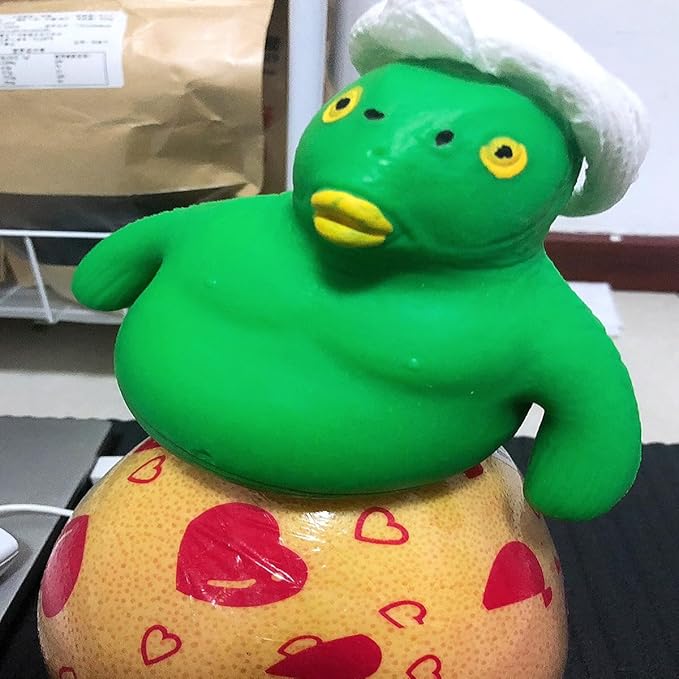 Squishy Sand Toys, Green Head Fish Toys, Stretch Stress Relief Toy, Novelty TikTok Squeeze Toys, Funny Memory Sand Sensory Stress Toy for Anxiety Women Men Kids (Small)