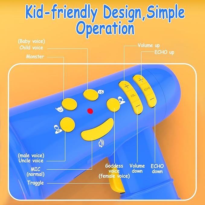 Voice Changer for Kids,Mini Megaphone,Birthday Gift for Boys Girls Ages 3,4,5,6,7,8 - Boy Toys for 3-8+ Year Old - Noise Maker Prank Gift for Christmas,Easter,Halloween,Cool Gadgets (Blue)
