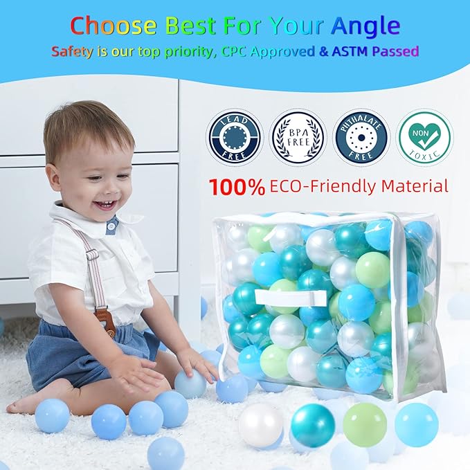 STARBOLO Ball Pit Balls for Toddlers Phthalate Free BPA Free Non-Toxic Crush Proof Play Balls for Toddlers Kids Pool Playhouse Pack of 100 200 500