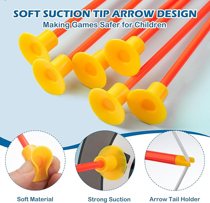 Kids LED Archery Set with Standing Target, 10 Suction Cup Arrows Bow and Arrow for Kids 3-12, Indoor Outdoor Sport Toy for Boys Girls