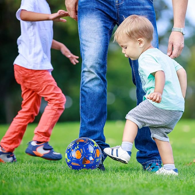 INPODAK Soccer Ball for Toddler Kids 1-3 2-8, Size 2 Size 3 Soccer Ball, Cartoon Dinosaur Unicorn Balls with Pump, Mesh Bag and Gift Box Great Gift for Birthdays