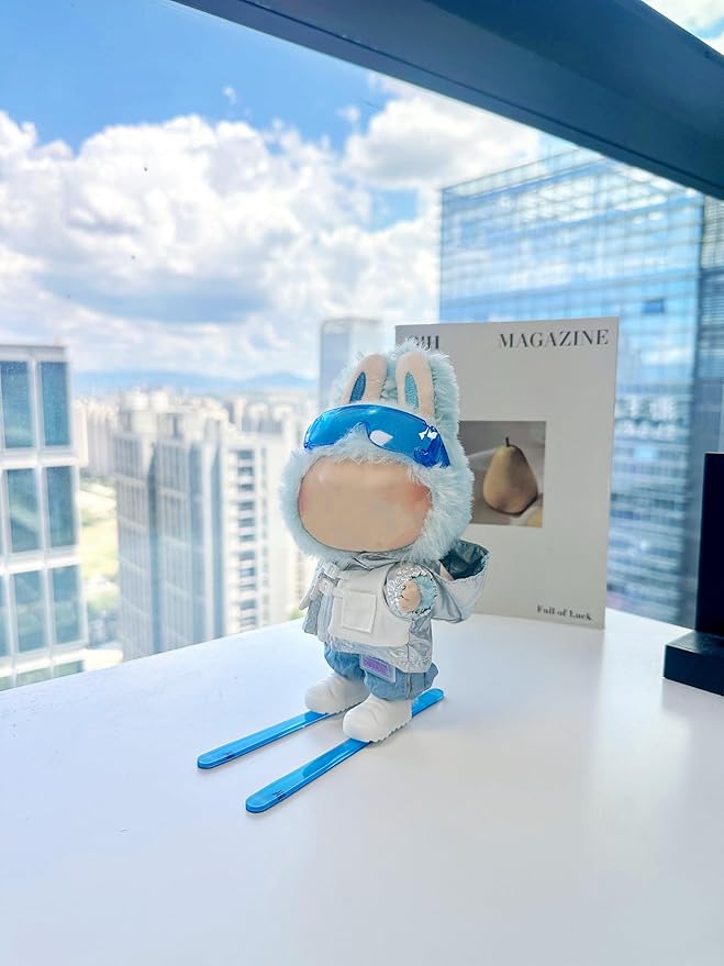 Clothes for 17cm Doll, 5 pcs Set Doll's Outfits Luxury Sports Skiing Shirt Pants Glasses Ski Boots Accessories Fashion Stylish Adorable Dolls Clothes (No Doll) (Luxury Skiing Blue)