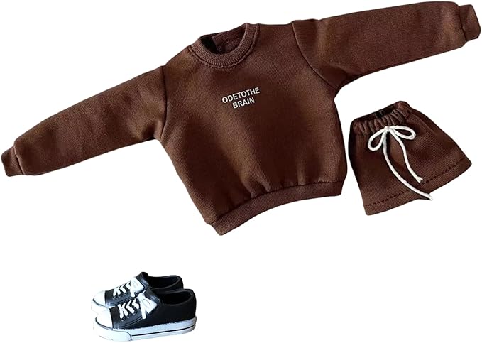 3-Piece Fashion Doll Outfit Set, Sweater with Denim Sports Skirt and Shoes, 11.5 inch Doll or BJD (Blown)