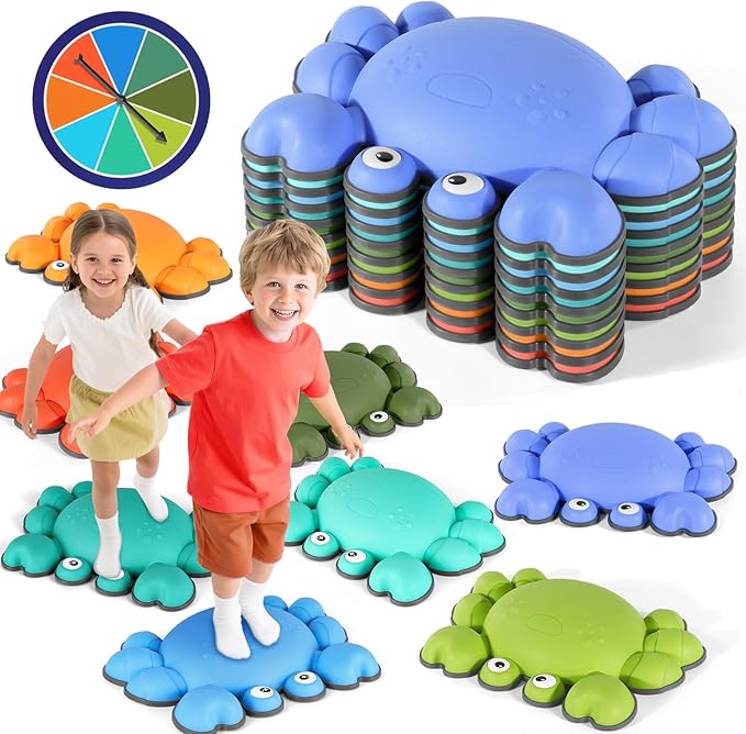 TOPNEW Stepping Stones for Kids, Non-Slip Balance Stepping Stones for Promoting Children's Coordination Skills, Toddler Stepping Stones Obstacle Course for Kids Age 3 4 5 6 7+
