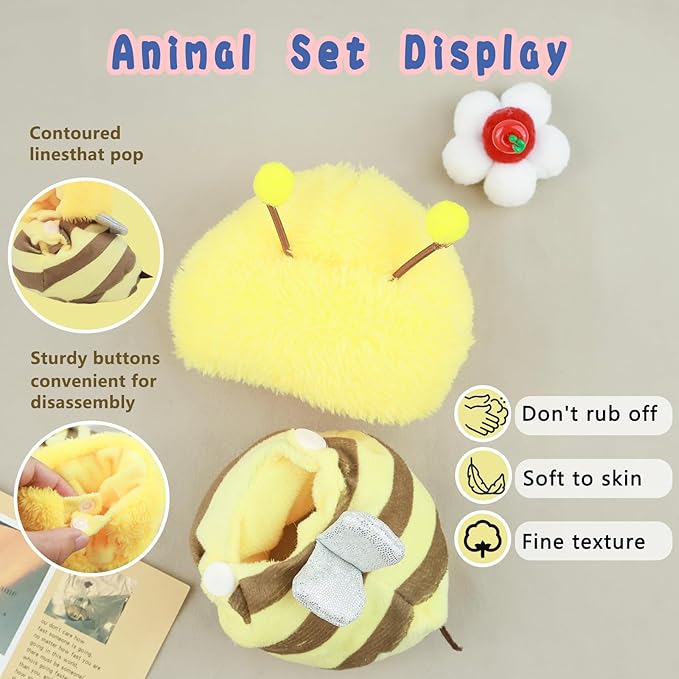 Clothes for labubu17cm Accessories Suit Cute Clothes for Doll Dress up Animal Style Outfits (NO Doll)(Bee)