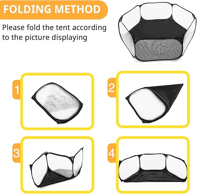 STARBOLO Kids Ball Pit Play Tent, Children Ball Pit Tent Foldable Ball Pits for Toddlers Ball Pool Crawl Fence Indoor Outdoor for Boys Girls,Balls Not Included (Black)