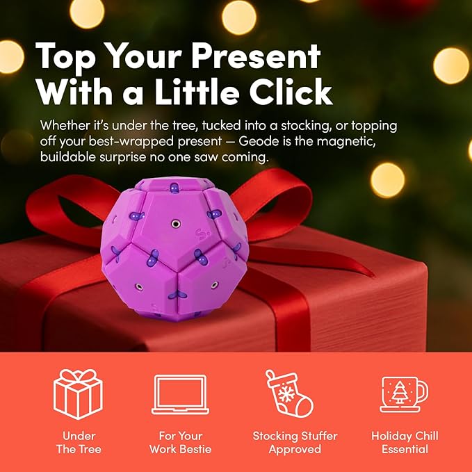 Speks Geode Magnetic Fidget Toy | Sensory Desk Toy for Adults & Teens 14+ | Stress Relief Gift | Sphere, Razzle