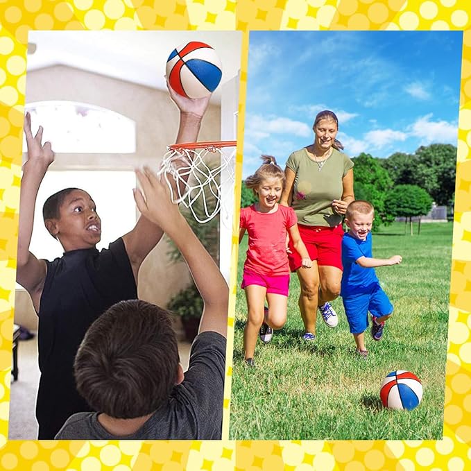 Mini Basketball (5 Pack) - 7 inch Small Basketball for Kids - Indoor Outdoor Game Balls - Free Pump Included
