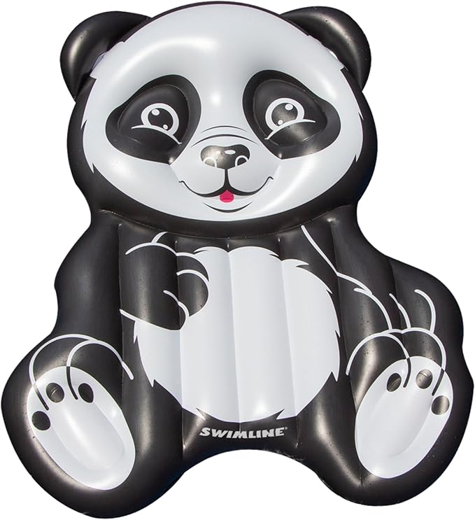 Swimline Inflatable Panda Pool Float, Black/White, 71"/50"/8"