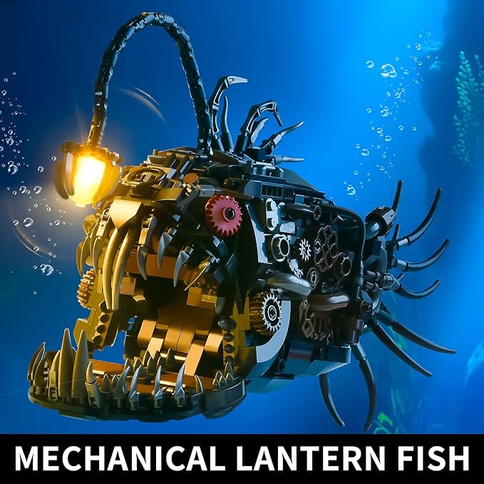 BNG Mechanical Fish Building Set for Adult,Ocean Animal Building Blocks Toy,Collectible Decor for Home or Office,STEM Gift for Teens Boys Girls 8+ (1038PCS)
