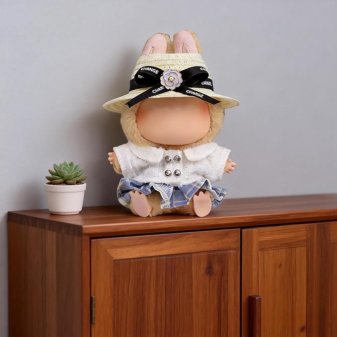 Clothes for 17cm Dolls, Luxury Chic Style Set High-End Fashion Outfit with Premium Dolls Accessories for Play & Display (White) - 3 Piece
