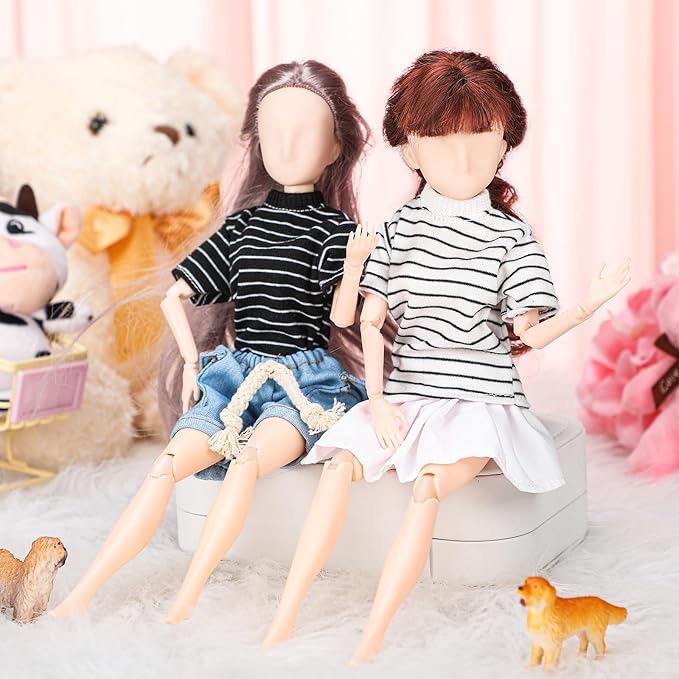 Bencailor 8 Pieces Summer Doll Clothes for 11.5 Inch Doll Accessories Sweaters Denim Pant Regular Outfit Clothing for Girls(Shirt)
