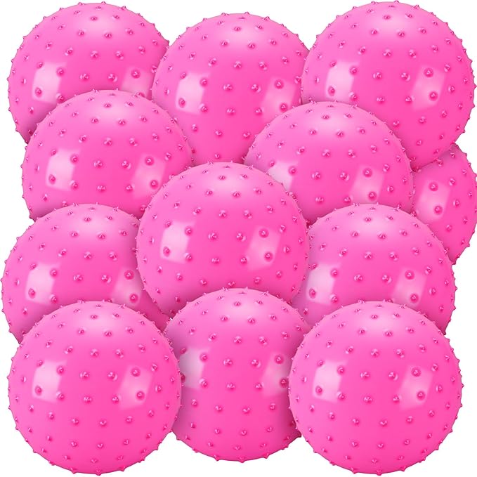 Bouncy Spiky Sensory Ball - Inflatable Massage Stress Fidget Toy Playground Balls for School Party Favors Outdoor Indoor