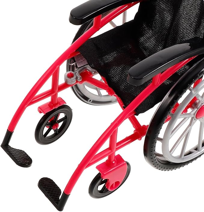 Toddmomy Miniature Wheelchair and Crutches Dollhouse Accessory Set Realistic Doll Wheelchair Playset for DIY Micro Landscape and Doll Decoration 6.88X5.51X3.54 Inches