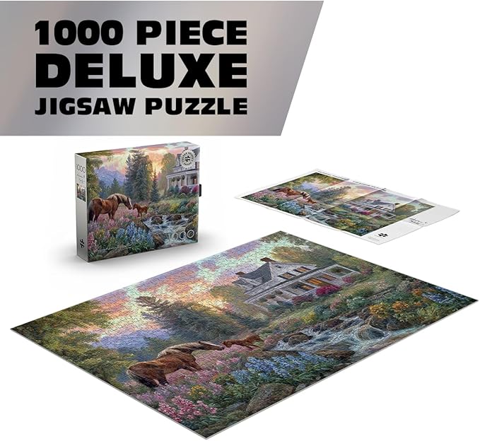 Buffalo Games - Silver Select - Abraham Hunter - Floral Pasture - 1000 Piece Jigsaw Puzzle for Adults -Challenging Puzzle Perfect for Game Nights - Precision-Cut Pieces