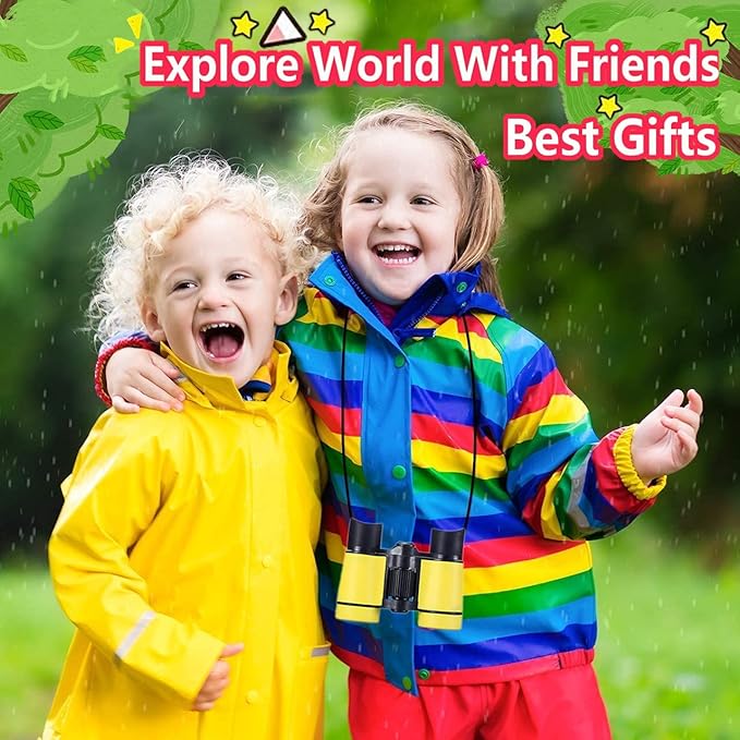 Binoculars for Kids Best Gifts for 3-12 Years Boys Girls High-Resolution Optics Shockproof Mini Kids Binoculars Toys Folding Small Telescope for Bird Watching Camping Outdoor Play