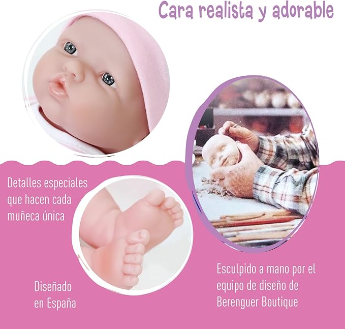 JC Toys - La Newborn Nursery | 25 Pieces Layette Deluxe Gift Set | 12" Life-Like Posable Vinyl Baby Doll w/ Accessories | Pink | Ages 2+ (18348)