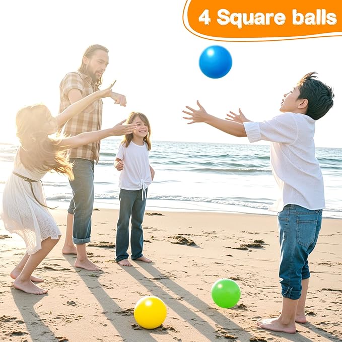 Amor Present 8PCS Inflatable Playground Balls, 8.5Inch Bouncing Sensory Balls with Hand Air Pump, for Kids Birthday Parties