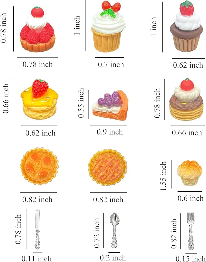 1:12 Miniature Dollhouse Porcelain Tea Cup Set 42 pcs, Kitchen Accessories Including Teapot Cup Plates, Knifes and Forks, Cakes and Desserts and a Cake Stand