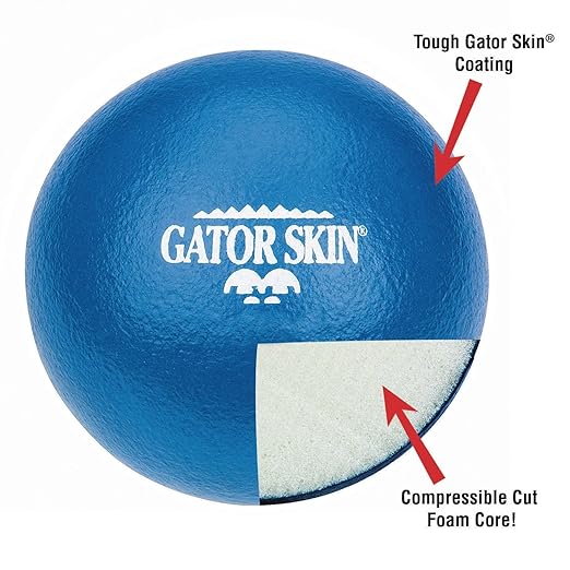 S&S Worldwide Gator Skin Foam Dodgeballs - Easy Grip Starter Balls, Low Density Foam for No Sting, Durable Coating, Tear and Puncture Resistant, 6 inch Small Size for Kids, Multicolor, 6 Pack