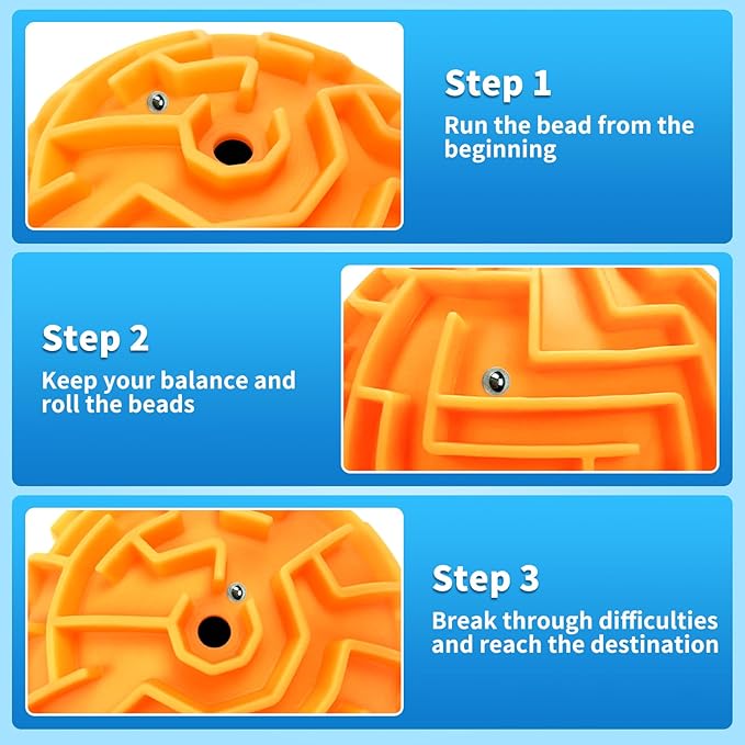 YongnKids 4Pcs 3D Puzzle Maze Ball Brain Teaser Puzzles Maze Game for Kids Adult, Fidget Toy for Motor Skills and Coordination,Kids Autism ADHD Calming Focus Stress Relief Toy