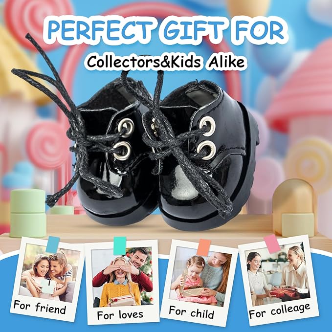 15-17cm Doll Shoes for 15-17cm Doll Boots, 6.7 inch Doll Shoes Accessories (Black)