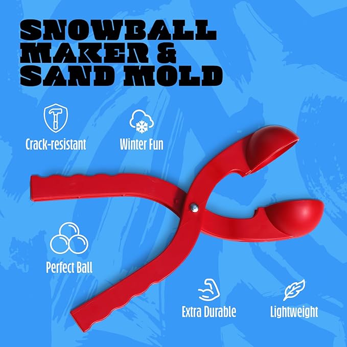 Flexible Flyer Kids Snowball Maker – Durable Heavy-Duty Snow Ball Mold & Sand Mold for Fast, Easy Winter Outdoor Fun, Smooth No-Stick Press for Perfect Snowballs, Great Snow Toy for Kids & Adults