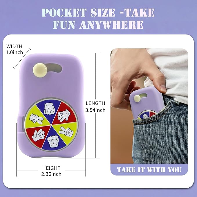 6 Games in 1 Spinner Toys for Party Rock Paper Scissors Kids Fun Christmas Toys White Elephant Gifts Party Game Fidget Toys for Teen Adult(Purple)