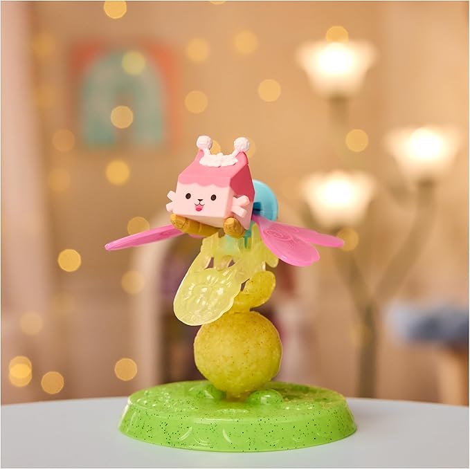 Gabby's Dollhouse Fairylandia, Baby Box & Mercat Flutter-riffic Fairy Rings 2-Pack with Display Stands, Kids Toys for Girls & Boys Ages 3 and Up