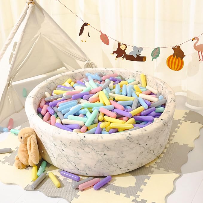 STARBOLO Ball Pit Balls for Toddlers - Pack of 500 Balls 5.12inches Crush Proof Plastic Toy Balls for Toddlers Ball Pits, Ball Pit Play Tent, Baby Pool Water Toys(Mixed 7 Colors)