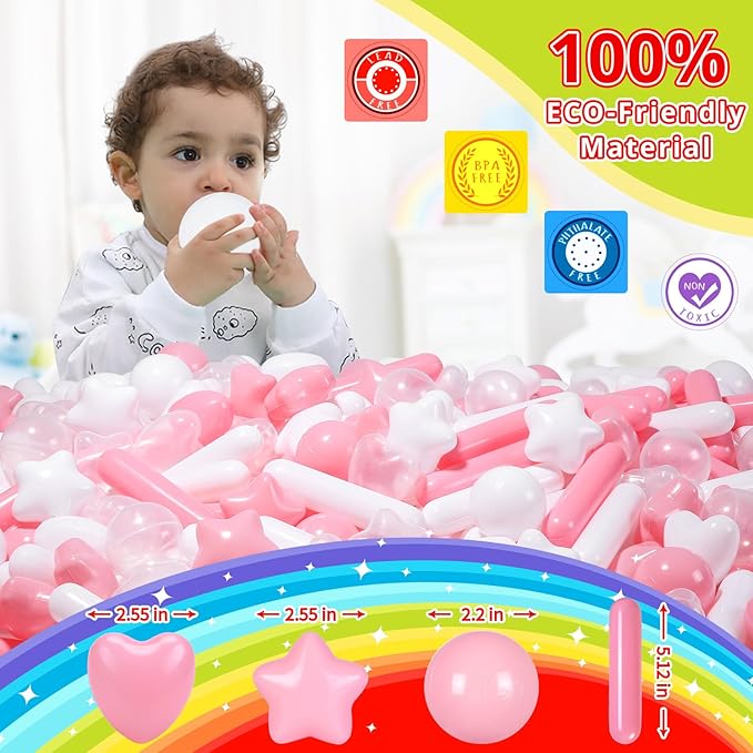 STARBOLO Ball Pit Balls for Kids -Pack of 150 200 500 Colorful Ball Pit Balls Crush Proof Plastic Toy Balls for Toddlers Ball Pit, Ball Pit Play Tent, Baby Pool Water Toys