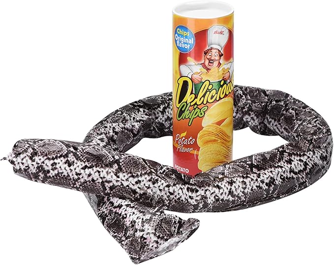 Funny Prank Gadgets Hilarious Joke Toys Spring Snake Prank Can Chip Can Packaging Shocking Pop Out Snake Trick Toy for Parties Gags