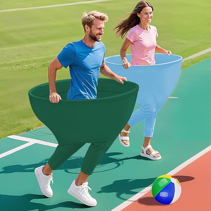 Green Granny Pant Yard Game Set 2PCS Color Mixing Big Granny Pants Outdoor Game Baby Blue with 8 Bouncy Balls and 1 Air Pump (Random Colors) Big Pants Outdoor Games for Adults and Family