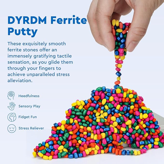 1000+ Original Ferrite Putty Multicolo, Sensory Stones, Adult Fidget Stress Relief Desk & Office Item, Ferrite Stones Stocking Stuffers Gifts