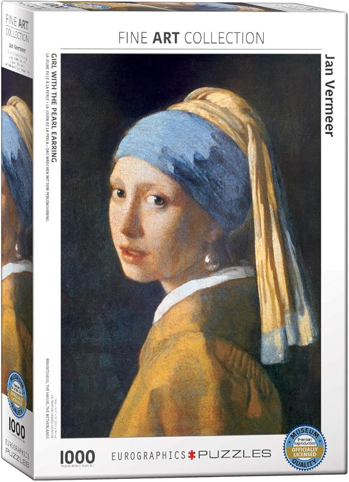 EuroGraphics Girl with A Pearl Earring by Vermeer 1000 Piece Puzzle (6000-5158) , Black