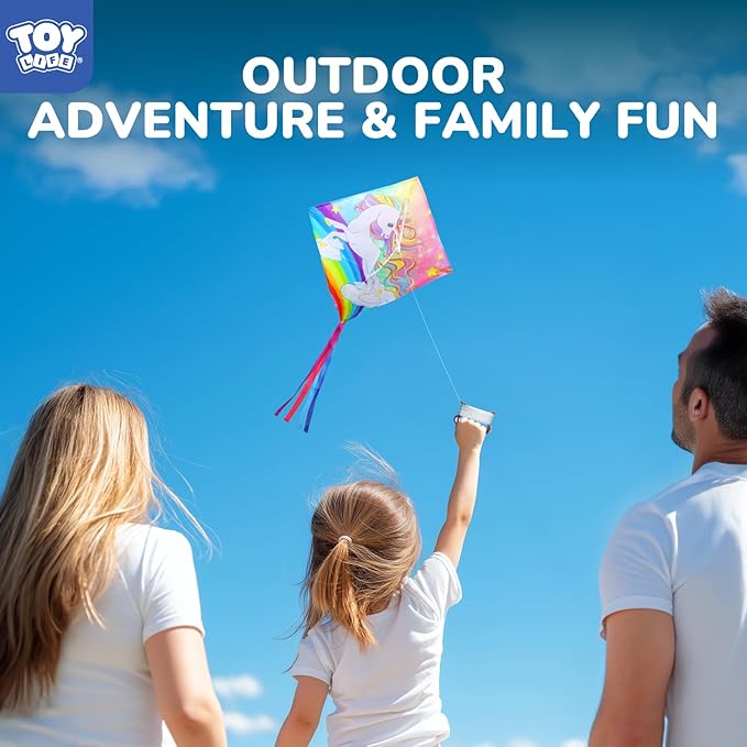 TOY Life Unicorn Kite for Kids – Large Easy to Fly Beach Kite with 50M String & Handle – Durable Nylon Outdoor Toy for Boys & Girls Ages 4-12 – Gift for Beach & Park Fun